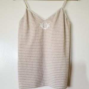 VS Gold Striped Logo Tank Top